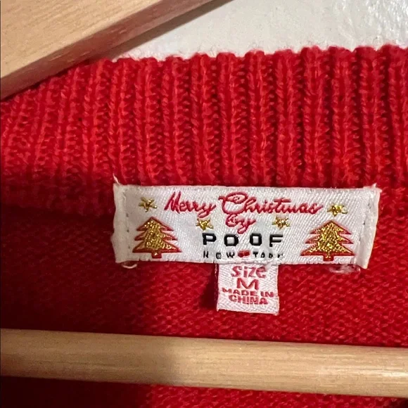 Poof! Vibrant Red Holiday Sweater - Picture 2 of 3